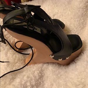 NWOT Steve Madden wedge lace up heels sz 5 sale